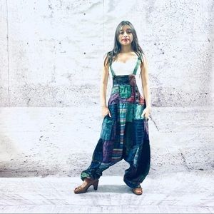 Handmade Nepalese Batik Patchwork Harem Jumpsuit